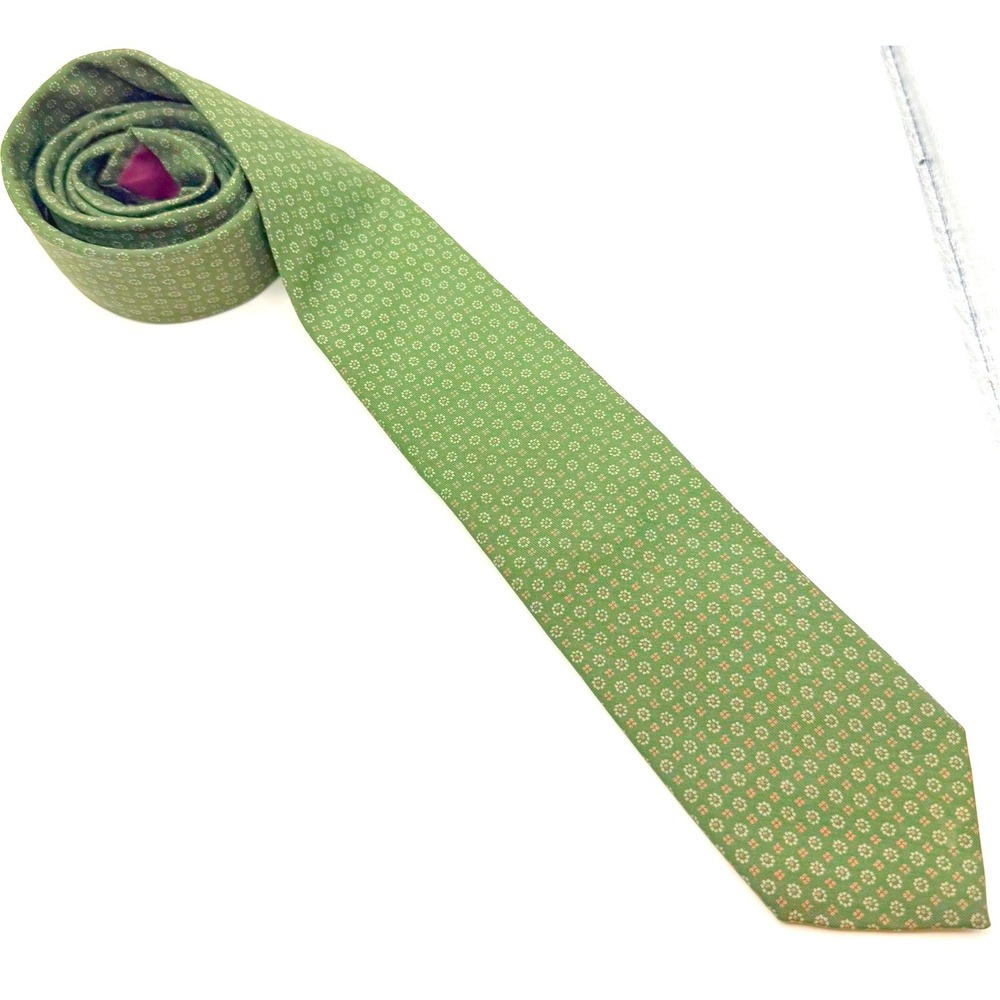Polo Ralph Lauren Silk Floral Necktie Green Classic Business Career 2.5 X 57 - Picture 3 of 5